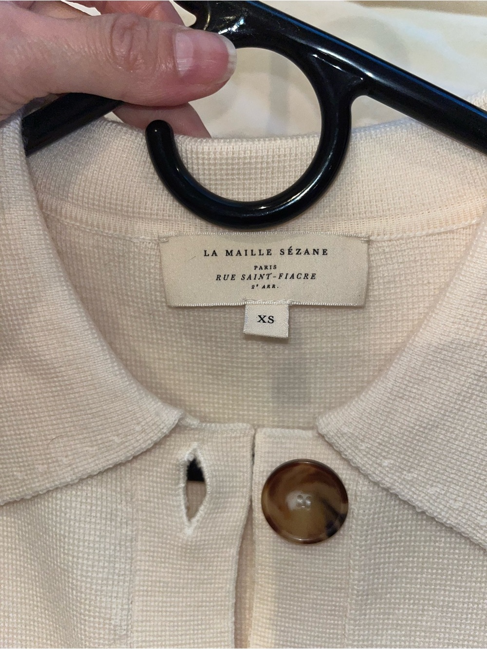 Sezane Cream Button-Up Knit Jacket - Picture 9 of 12